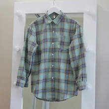 Plaid Shirt Tops Long-Sleeve Office Women Coat Loose Ladies Karsany And