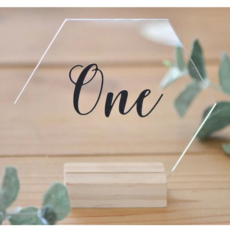  Hexagon Table Number Wedding Acrylic Wedding Table Number Geometric Wedding Table Decor Custom Tabl