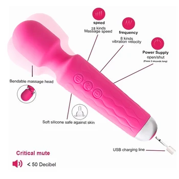 Wireless Dildos AV Vibrator Magic Wand Vibrators for Women Clitoris Stimulator USB Rechargeable G-Spot Massager Goods Sex Toys 5