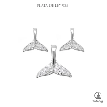 

Colgante Pendientes Plata de Ley 925 COLA DELFÍN BALLENA CON Joyería Silver C850