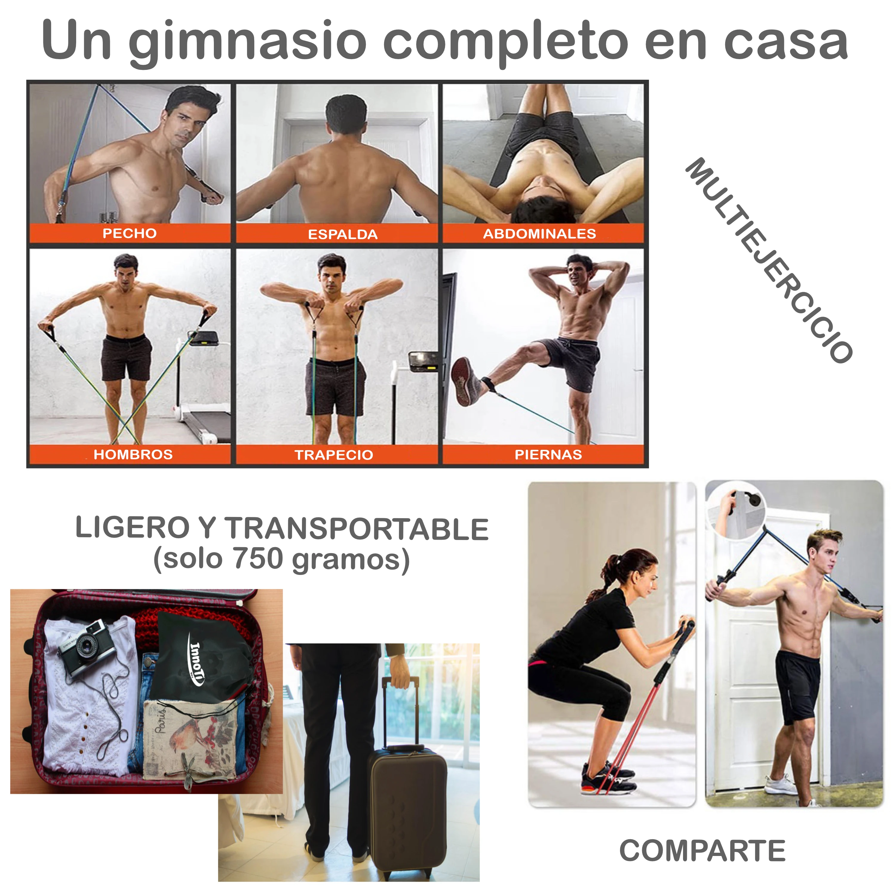 CAPTRONIC Gomas Elásticas de Musculación: Kit Completo para Gym, Crossfit y  Gimnasio en Casa - Maximiza Tu Entrenamiento de Fuerza y