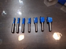 Juego de brocas de enrutador de carpintería, vástago recto de 8mm, cortador de fresado de carpintero de 6/8/10/12/14/18/20mm de diámetro de corte, 7 Uds.