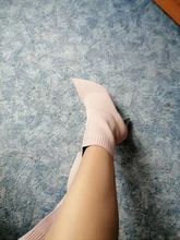 Aphixta-Botas de tacón de hoja de Metal para mujer, Botines de tacón de aguja, de tela elástica, puntiagudas