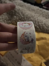 Pegatina con figura de unicornio de dibujos animados para niños, etiqueta de regalo de recompensa para niños, pegatina de 500 cm, 2,5 Uds. Por rollo