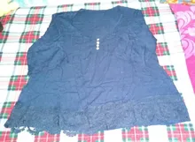 Indefinido de verano blusa de las mujeres de talla grande S-5XL mujeres Vintage tres cuartos de encaje con cuello en V botón blusa camisas de trabajo de oficina