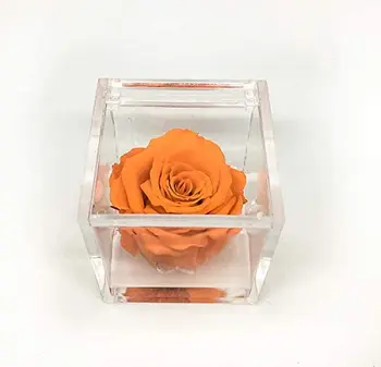 

Pink cube stabilized red fragrant-cube with a real rose that lasts even longer than 5 years | Premium-Rose