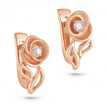 

Kabarovsky earrings with 2 diamonds in red gold