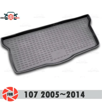 

Trunk mat for Peugeot 107 2005~2014 trunk floor rugs non slip polyurethane dirt protection interior trunk car styling