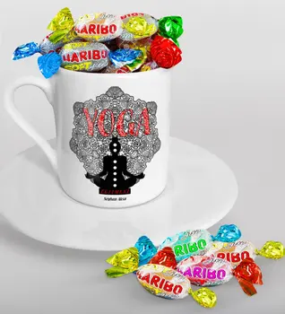 

Personalized Yoga Instructor Turkish coffee Cup and Haribo Candy Gift Seti-2