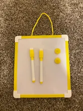 Xingdi-pizarra blanca magnética para niños, tablero de limpieza en seco, 5 colores, Mini pizarra blanca de dibujo, 20,6x18,5 cm, pequeño cartel para colgar, rotulador gratis