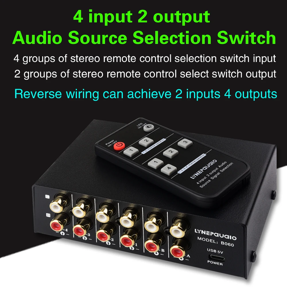 Interruttore audio stereo RCA bidirezionale a 4 vie 2