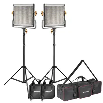 

Neewer 2-Pack Dimmable Bi-color 480 LED Video Light and Stand Lighting Kit with Large Carrying Bag for Photo Studio Photography