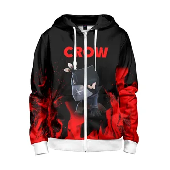 

Children's sweatshirt 3D with zipper Brawl Stars Crow