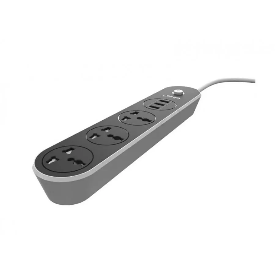 Сетевой фильтр(удлинитель) LDNIO Power Socket 3x220w+ 3xUSB 3,1A 1,6m SC3301(Чёрный