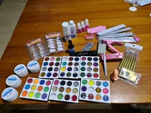 COSCELIA Pro uñas polvo acrílico brillo Set de manicura Gel UV de manicura herramientas de uñas de acrílico Kit de cepillo de Tip de uñas decoración herramientas