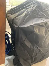 190T 210D cubierta de barbacoa para exterior, polvo impermeable Weber pesado parrilla cubierta de la lluvia de barbacoa al aire libre cojín redondo