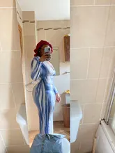 Hugcitar-Vestido largo ajustado con cuello en V para mujer, ropa de calle a la moda, trajes elegantes de fiesta, manga larga y colorido, Primavera, 2020