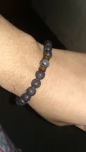 Pulseras de piedra volcánica para hombres, cuentas de piedra lunar Natural, pulsera de Buda tibetano, difusor de Lava de Chakra, regalo de joyería