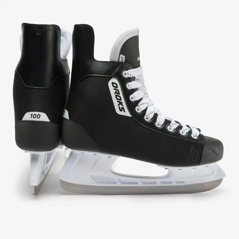 КОНЬКИ ХОККЕЙНЫЕ IH 100 SR. OROKS. Decathlon - Цвет: Черный