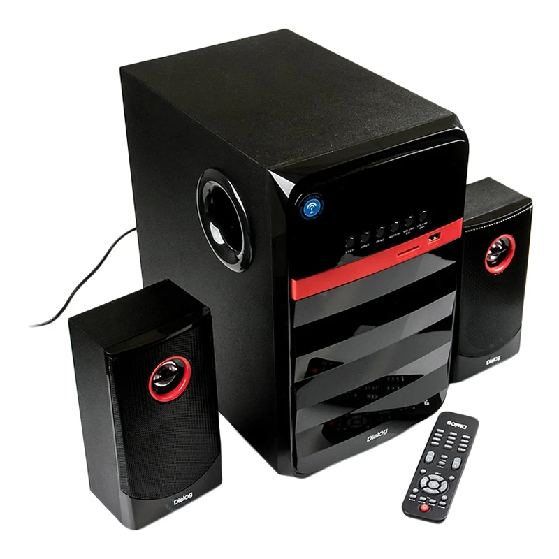 Колонки для компьютера DIALOG AP-240B черный (суммарная мощность 65 Вт; Bluetooth; фазоинвертор; ЖК дисплей; магнитное э