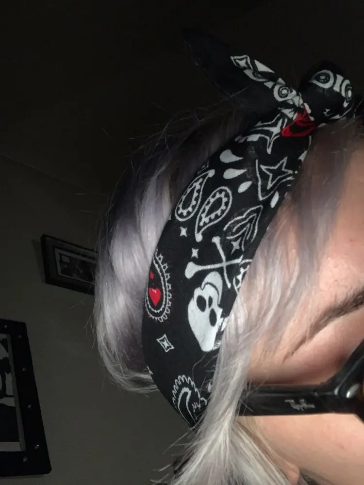 New 55cm 100 Cotton Black Hiphop Fashion Paisley Bandanas Scarf Punk