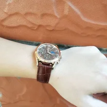 Relojes de lujo de cuarzo de los hombres relojes correa de cuero impermeable 30M de los hombres de moda gratis reloj con envío para hombres reloj con encendedor