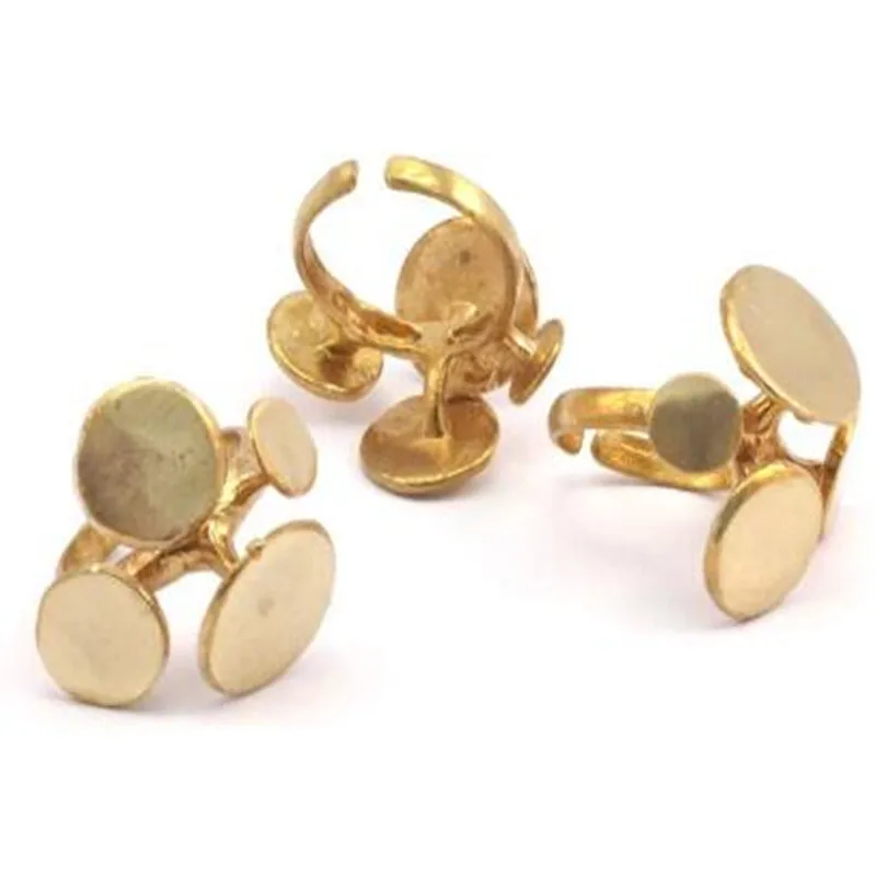 

3pcs.. Raw Brass round Adjustable Rings.-- N032