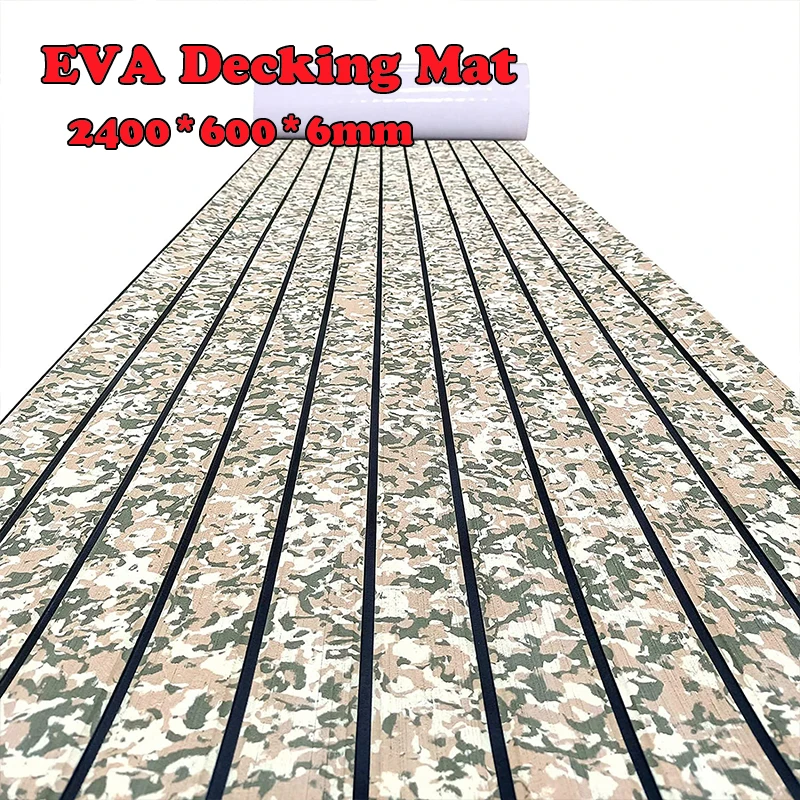2400*550*6mm Eva Foam Boat Deck Floor Jet Ski Anti Skid Pad Traction Mat Kayak Rv Self Adhesive