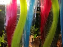 Lupu-extensiones de cabello sintético para mujer, extensiones largas y rectas de color arcoíris, resistentes al calor