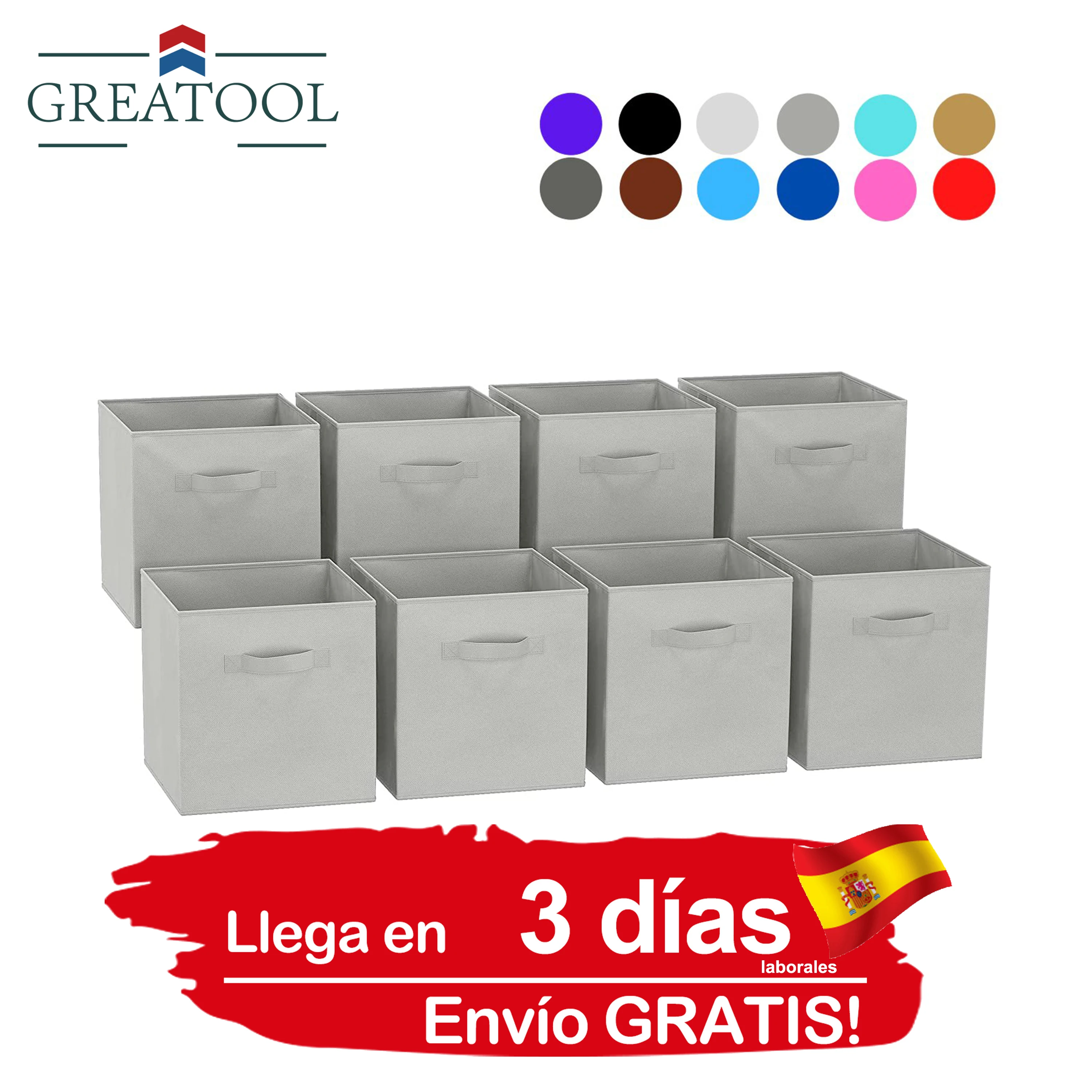 GREATOYAR Caja de Almacenaje Plegable, Pack 1/2/4/6/8 Unidades ,  31x31x31cm, Cajas organizadoras en Tela, Caja para organizar Ropa, Juguetes  y Sábanas en Armarios, Azul/Blanco/Gris/Marron/Rojo/Rosa/Morado/Negro -  AliExpress