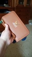 Cartera de mariposa con asa para la muñeca para mujer, funda de teléfono con sección larga, bolsillo para dinero, bolso para mujer, tarjetero 2020