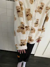 Kawaii Hoodies Coat-Harajuku Teddy Korea Sweatshirt Oversized Zipper Womens Loose