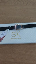 Shengke-Reloj de pulsera de cuarzo para mujer, accesorio de marca de lujo, de diseñador Geneva, rectangular, regalos de lujo