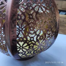 Solar-Lanterns Garden-Lights-Decor Fence Handle Hanging Tree Patio Bronze Retro Hollow