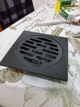 Shower-Drain Cover Trap Bathroom Stainless-Steel Square Waste-Grate Round Black Floor