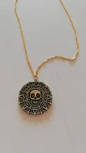 Colgante de plata de ley con moneda azteca de Piratas del Caribe, medallón Vintage de bronce dorado de Jack Sparrow, venta al por mayor