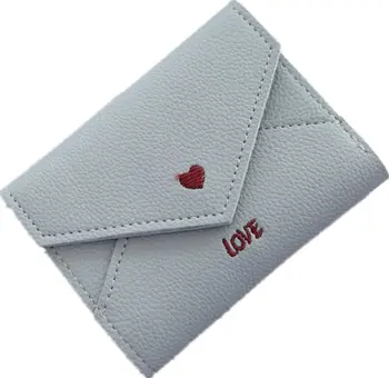 

Women Wallets blue Money Bags Short Love Small Purse WoMen's Student Card Holder Girl ID Bag Business Card Holder Coin Purse