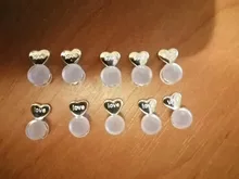 10 Uds. Mágicos con forma de corazón de pendientes, elevadores de pendientes ajustables hipoalergénicos, soporte para el lóbulo de la oreja