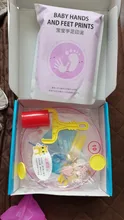Kit de impresión de huella de bebé, arcilla suave de secado al aire para el cuidado del bebé, Kit de impresión de mano para pies, juguetes de fundición, almohadilla de impresión, recuerdo para recién nacido