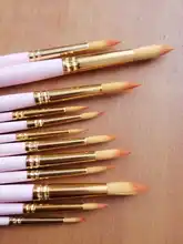 12 Uds. Pintura al óleo de pinceles de punta redonda para acuarela, conjunto de pinceles de pelo de nailon de diferentes tamaños, herramienta de dibujo fino