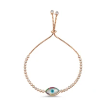 Серебряный 925 пробы глаз и циркониевый Кристалл водотока лифта браслет