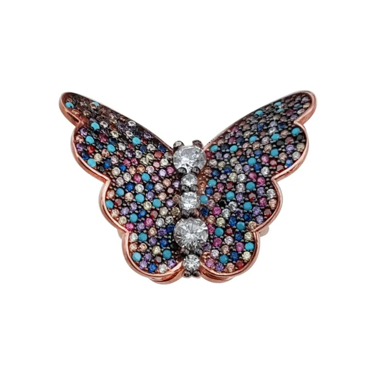 

Pave Rainbow Butterfly Summer Collection Statement Women Rings 925 Sterling Silver Ladies Rings for Women