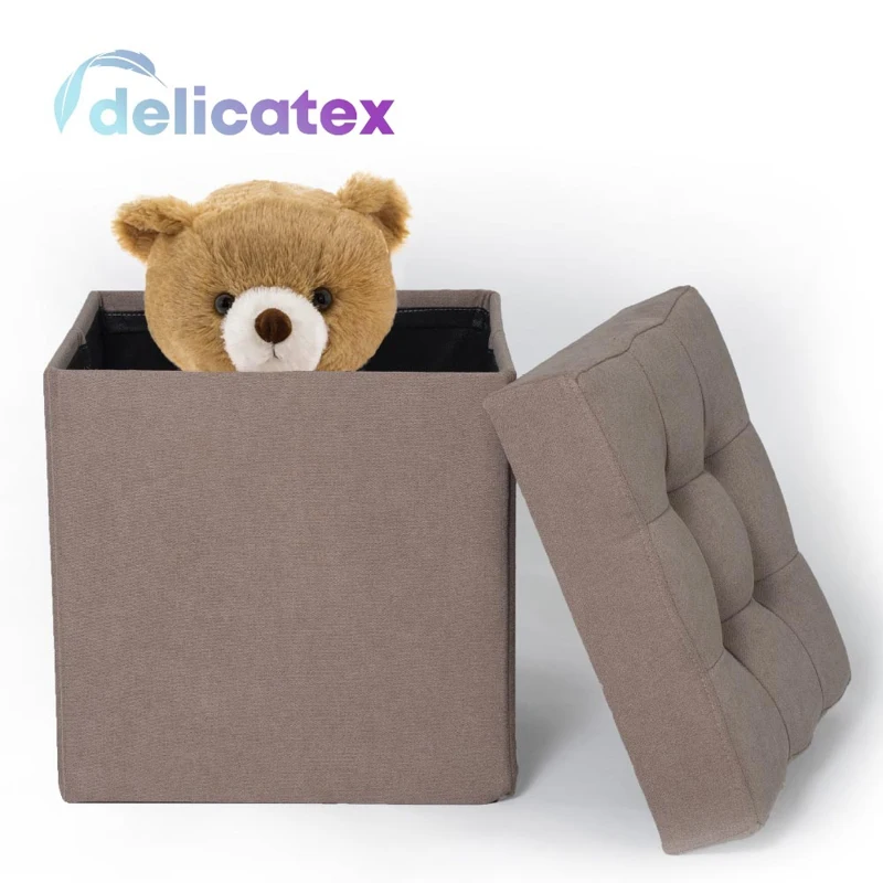 Дели пуф складной с местом для хранения Delicatex серый какао серо бежевый в прихожую