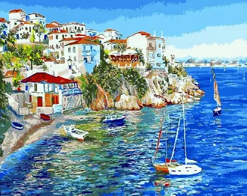 

Painting by numbers paintboy GX 9627 White Houses of Greece 40x50 cm