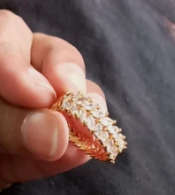 Anillo de compromiso de circonia cúbica para mujer, sortija de boda, zirconia, circonita, zirconita, Color rosa, dorado y plateado