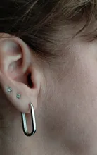 XIYANIKE 925 de plata esterlina coreano nuevo de moda O en forma de cuadrado pendientes de aro temperamento Simple encanto elegante, accesorios de la joyería