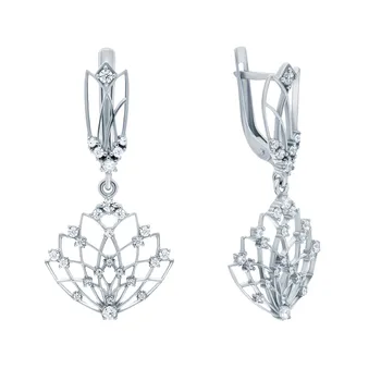 

Silver earrings with cubic zirconia sunlight sample 925