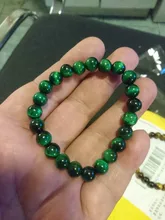 Lingxiang-pulsera con cuentas de ojo de tigre verde para mujer, 6/8/10/12mm, pulsera de piedra Natural a la moda, joyería de la suerte para hombre