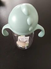 Botella de paja de agua potable con dibujos de animales para niños, Bola de gravedad, taza de bebé con correa para el hombro