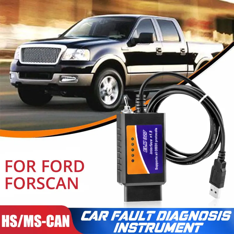 

ELM327 EOBD Code Reader OBD2 Scanners Car Fault Diagnosis Connecting HS / MS-CAN 18F25K80 Car Diagnostic Tool For Ford Mazda